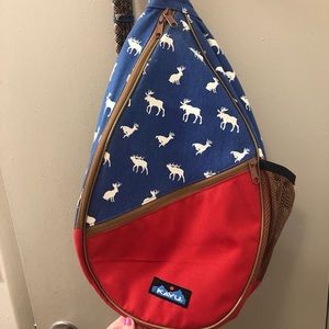 Rare red, white, and blue Kavu backpack